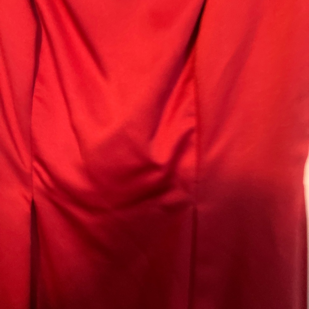 HUGO BUSCATI SZ 10 Red Satin Sleeveless Dress,WOW - Picture 5 of 10